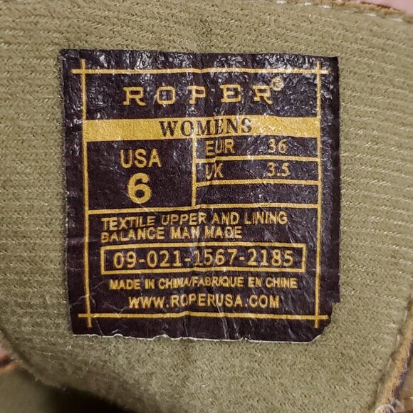 *READ* Roper Womens Size 6 Willa Embroidery Snip Toe Casual Ankle Boots Brown - Picture 16 of 16